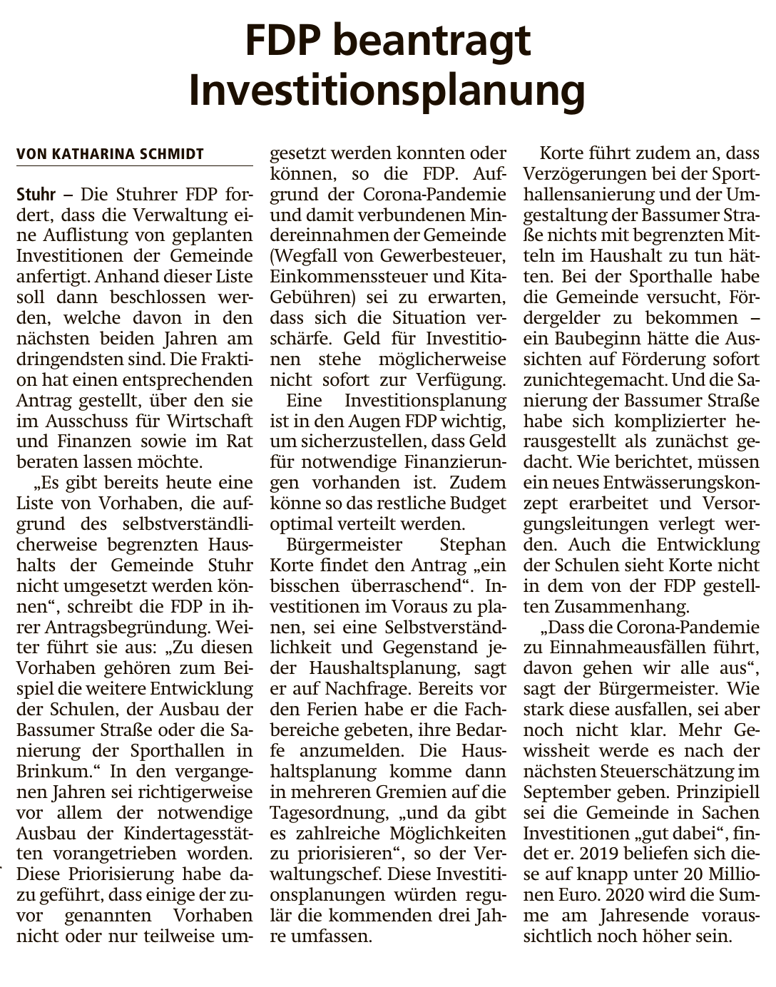 Artikel der Kreiszeitung