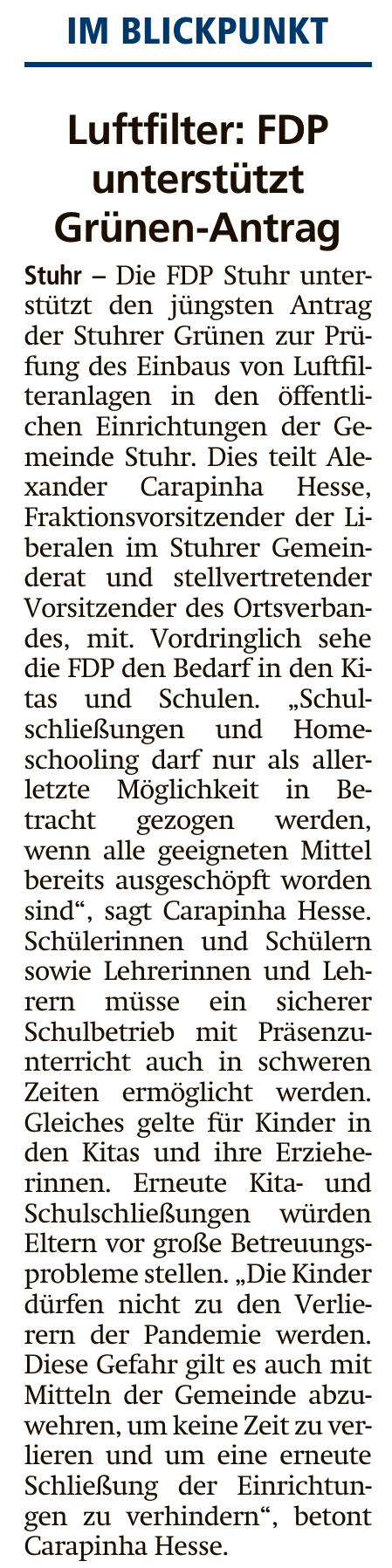 Artikel in der Kreiszeitung
