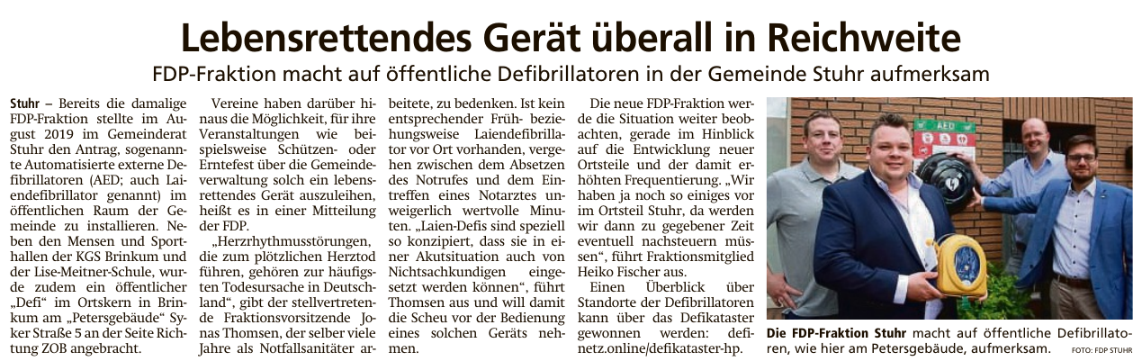 Lebensrettendes Gerät überall in Reichweite